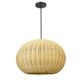 Load image into Gallery viewer, Round Wicker Rattan Basket Pendant Light