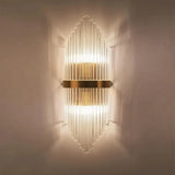 Load image into Gallery viewer, Striaged 2-Light Gold Glass Wall Sconce Metal Vanity Wall Light