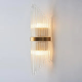Load image into Gallery viewer, Striaged 2-Light Gold Glass Wall Sconce Metal Vanity Wall Light