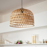 Load image into Gallery viewer, Cross Woven Bamboo Pendant Lighting