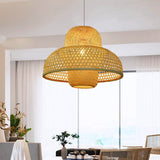 Load image into Gallery viewer, Handcrafted Bamboo Woven Pendant Light