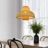 Load image into Gallery viewer, Handcrafted Bamboo Woven Pendant Light