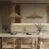 Load image into Gallery viewer, Rattan Tassell Straw Hat Pendant Lights