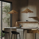 Load image into Gallery viewer, Rattan Tassell Straw Hat Pendant Lights