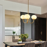 Load image into Gallery viewer, Milk Pink Glass Pendant Light Bubble Chandelier