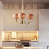 Load image into Gallery viewer, Milk Pink Glass Pendant Light Bubble Chandelier