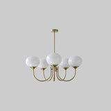 Load image into Gallery viewer, Milk Pink Glass Pendant Light Bubble Chandelier