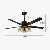 Load image into Gallery viewer, Black Vintage Ceiling Fan with Lights 52&#39;&#39;