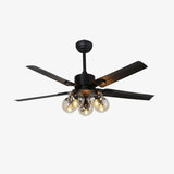 Load image into Gallery viewer, Black Vintage Ceiling Fan with Lights 52&#39;&#39;