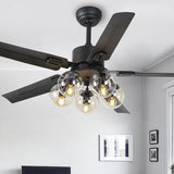 Load image into Gallery viewer, Black Vintage Ceiling Fan with Lights 52&#39;&#39;