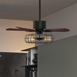 Load image into Gallery viewer, 52&quot; Caged Indoor Ceiling Fan with 5 Blade Metal Rustic