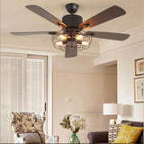 Load image into Gallery viewer, 52&quot; Caged Indoor Ceiling Fan with 5 Blade Metal Rustic