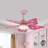 Load image into Gallery viewer, LED Acrylic Ceiling Fans Kids Pink/Blue 5 Butterfly Wing Blades Bedroom 42&quot; Wide