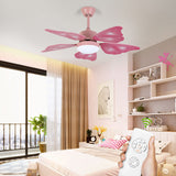 Load image into Gallery viewer, LED Acrylic Ceiling Fans Kids Pink/Blue 5 Butterfly Wing Blades Bedroom 42&quot; Wide