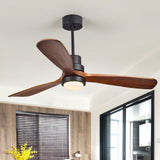 Load image into Gallery viewer, 52&quot; LED Ceiling Fan Light with 3 Wood Blades