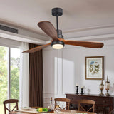 Load image into Gallery viewer, 52&quot; LED Ceiling Fan Light with 3 Wood Blades