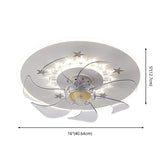 Load image into Gallery viewer, White Star Ceiling Fan Lamp Nordic Style