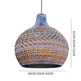 Load image into Gallery viewer, Blue Rattan Dome Pendant Lights