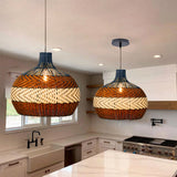 Load image into Gallery viewer, Handmade Light Rattan Dome Pendant Lampshade