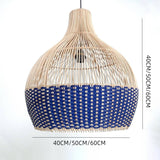 Load image into Gallery viewer, Classic Blue Rattan Pendant Light Woven Lampshade