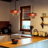 Load image into Gallery viewer, Large Triple Layer Glass Pendant Lights