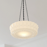 Load image into Gallery viewer, White Glass Vintage Round Pendant Light