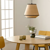 Load image into Gallery viewer, Black Geometric Fabric Pendant Light
