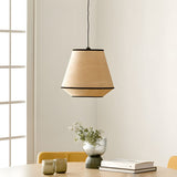 Load image into Gallery viewer, Black Geometric Fabric Pendant Light