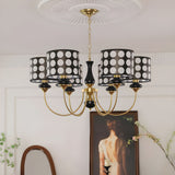 Load image into Gallery viewer, Black Metal Modern Chandelier with Cylinder Shade