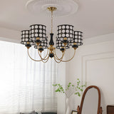 Load image into Gallery viewer, Black Metal Modern Chandelier with Cylinder Shade