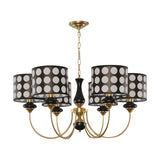 Load image into Gallery viewer, Black Metal Modern Chandelier with Cylinder Shade