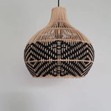 Load image into Gallery viewer, Black Pattern Vintage Handwoven Rattan Pendant Light