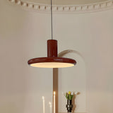 Load image into Gallery viewer, Vintage Red Metal Saucer Pendant Light