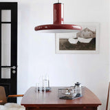 Load image into Gallery viewer, Vintage Red Metal Saucer Pendant Light