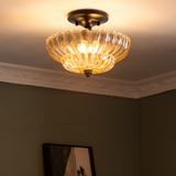 Load image into Gallery viewer, Glass Semi Flush Mount Umbrella Shape Ceiling Light