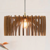 Load image into Gallery viewer, Mid Century Modern Wood Pendant Light Handmade Lamp