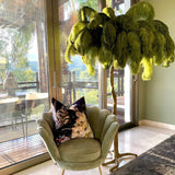Load image into Gallery viewer, Luxury Ostrich Feather Brass Floor Lamp