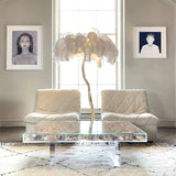 Load image into Gallery viewer, Luxury Ostrich Feather Brass Floor Lamp