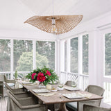 Load image into Gallery viewer, Creative Bamboo Weaving Straw Hat Shape Pendant Light