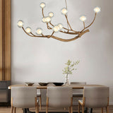 Load image into Gallery viewer, Nordic Rustic Tree Branch Hanging Chandelier with Bubble Glass lighting