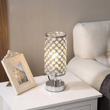 Load image into Gallery viewer, Crystal Table Lamps Silver Bedside Nightstand Lamp Desk Lamp for Living Room