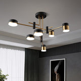 Load image into Gallery viewer, Industrial Nordic Style 4/6/8 Heads Hanging Ceiling Light Gold Black Metal Iron Chandelier For Home Living Room Decoration