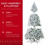 Load image into Gallery viewer, Pre-Lit Snow Flocked Artificial Christmas with Clear/White Lights