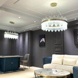 Load image into Gallery viewer, Modern Minimalist Round Lamp Luxury Crystal Chandelier Decorative Hanging Light