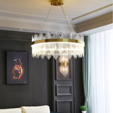 Load image into Gallery viewer, Modern Minimalist Round Lamp Luxury Crystal Chandelier Decorative Hanging Light
