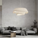Load image into Gallery viewer, Milk White Chandelier Silk Satin Led Bedroom Decor Home Pendant Lights