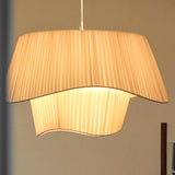 Load image into Gallery viewer, Milk White Chandelier Silk Satin Led Bedroom Decor Home Pendant Lights
