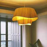 Load image into Gallery viewer, Milk White Chandelier Silk Satin Led Bedroom Decor Home Pendant Lights