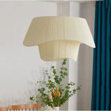Load image into Gallery viewer, Milk White Chandelier Silk Satin Led Bedroom Decor Home Pendant Lights