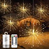 Load image into Gallery viewer, 120 LEDs Plug-in 8 Mode Explosion Fireworks Led Copper Wire Fairy Lights